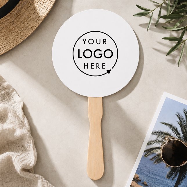 Hand Fan | Custom Logo White DIY Event Paddles (Company branded professional hand fans for small business promotion & events)