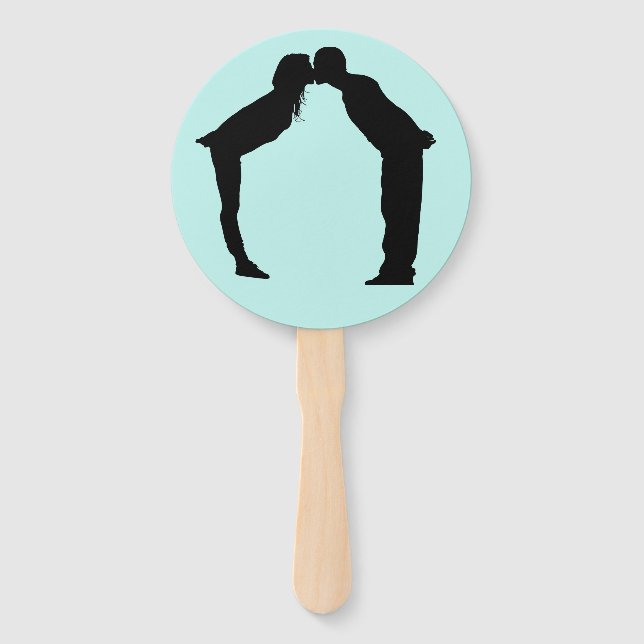 HAND FAN WEDDING FAVOR KISS  (Front)