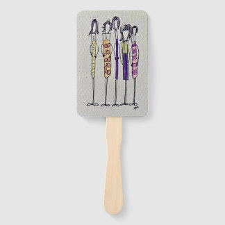Hand Fan with Wine Girls