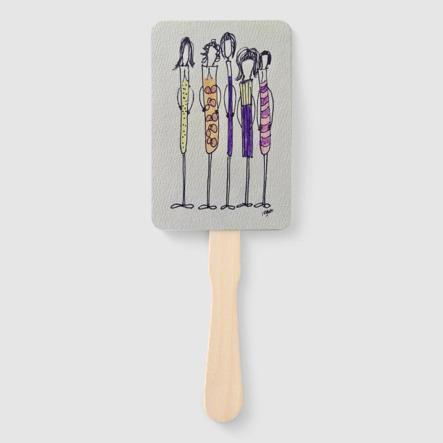 Hand Fan with Wine Girls (Front)