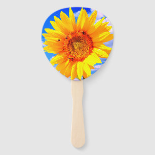 Hand Fans with Yellow Sunflower