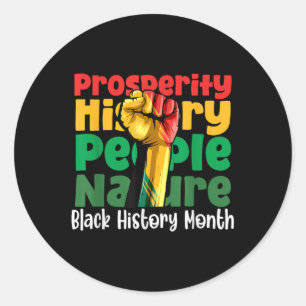 Hand Fist Prosperity African American Black Histor Classic Round Sticker