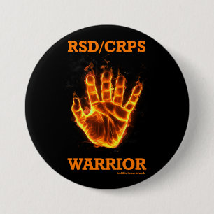 Hand/Flames...RSD/CRPS 7.5 Cm Round Badge