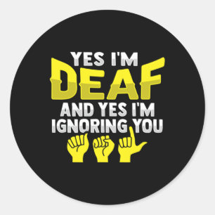 Hand Gesture Deaf Hearing Loss Awareness 11 Classic Round Sticker