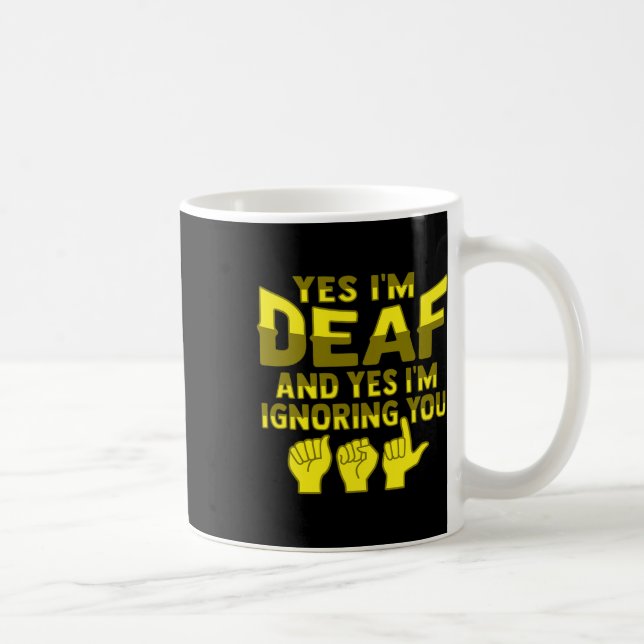 Hand Gesture Deaf Hearing Loss Awareness 1  Coffee Mug (Right)