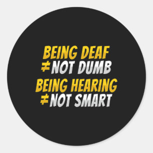 Hand Gesture Deaf Hearing Loss Awareness 2 Classic Round Sticker