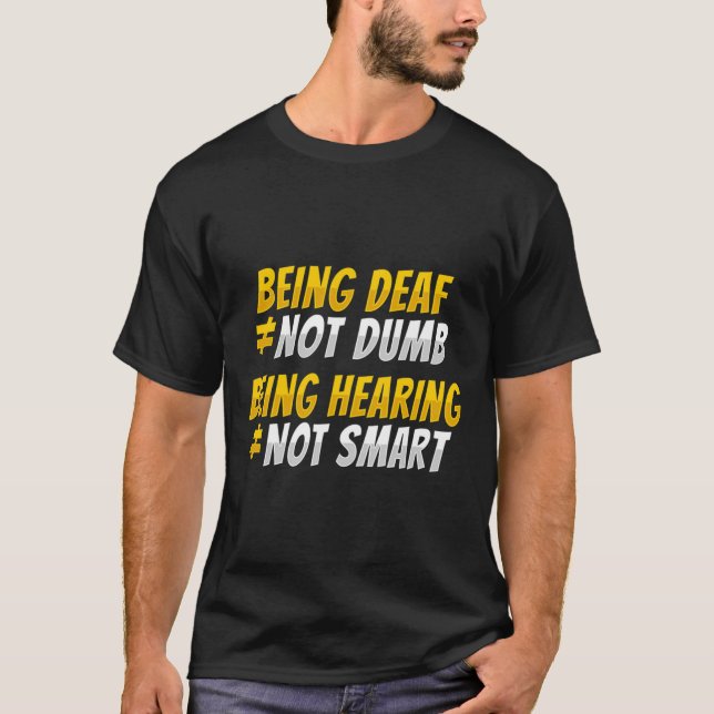 Hand Gesture Deaf Hearing Loss Awareness 2  T-Shirt (Front)
