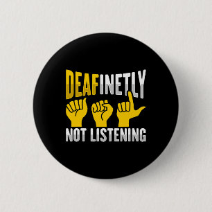 Hand Gesture Deaf Hearing Loss Awareness 3 6 Cm Round Badge