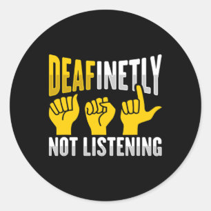 Hand Gesture Deaf Hearing Loss Awareness 3 Classic Round Sticker
