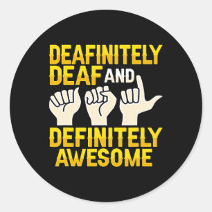 Hand Gesture Deaf Hearing Loss Awareness 4 Classic Round Sticker