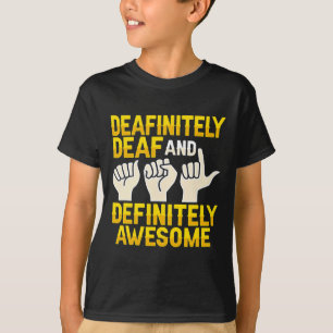Hand Gesture Deaf Hearing Loss Awareness 4 T-Shirt