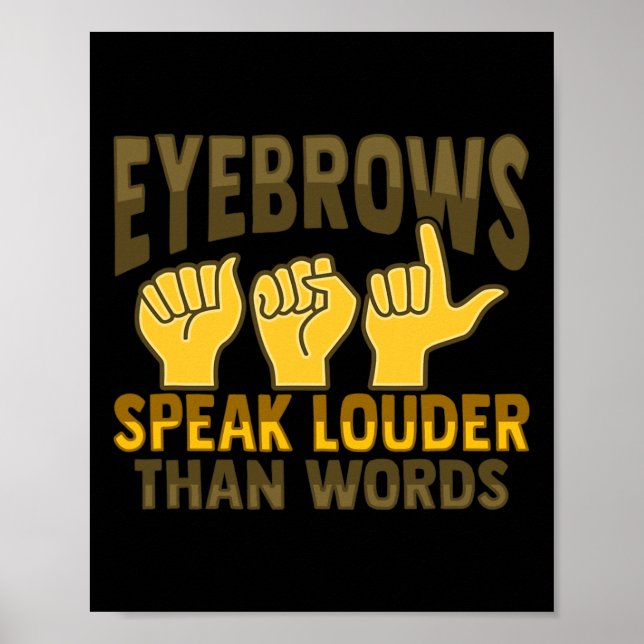 Hand Gesture Deaf Hearing Loss Awareness 5  Poster (Front)