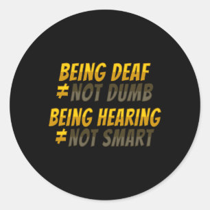 Hand Gesture Deaf Hearing Loss Awareness 6  Classic Round Sticker