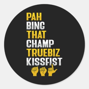 Hand Gesture Deaf Hearing Loss Awareness 8 Classic Round Sticker