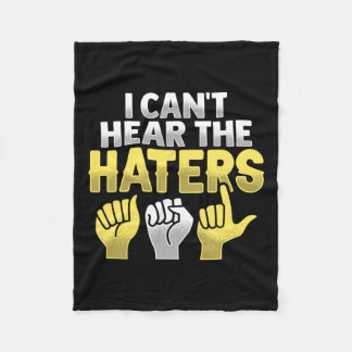 Hand Gesture Deaf Hearing Loss Awareness  Fleece Blanket