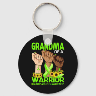 Hand Grandma Of A Warrior Brain Disabilities Aware Key Ring