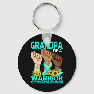 Hand Grandpa Of A Warrior Polycystic Kidney Diseas Key Ring