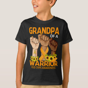 Hand Grandpa Of A Warrior Rsd Crps Awareness Sunfl T-Shirt