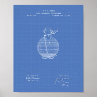 Hand Grenade 1884 Patent Art Blueprint Poster
