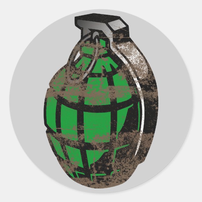 Hand Grenade Classic Round Sticker (Front)
