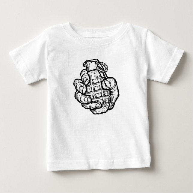 Hand Grenade In Comics Style Baby T-Shirt (Front)