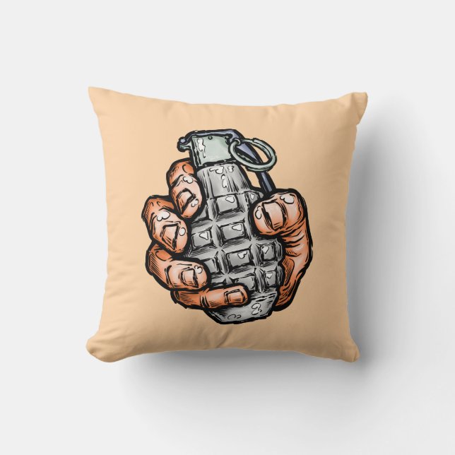 Hand Grenade In Comics Style Cushion (Front)