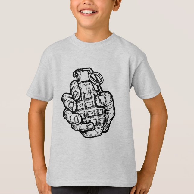 Hand Grenade In Comics Style T-Shirt (Front)