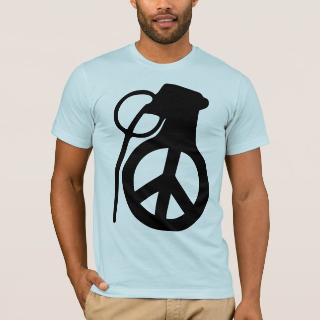 Hand grenade peace sign T-Shirt (Front)