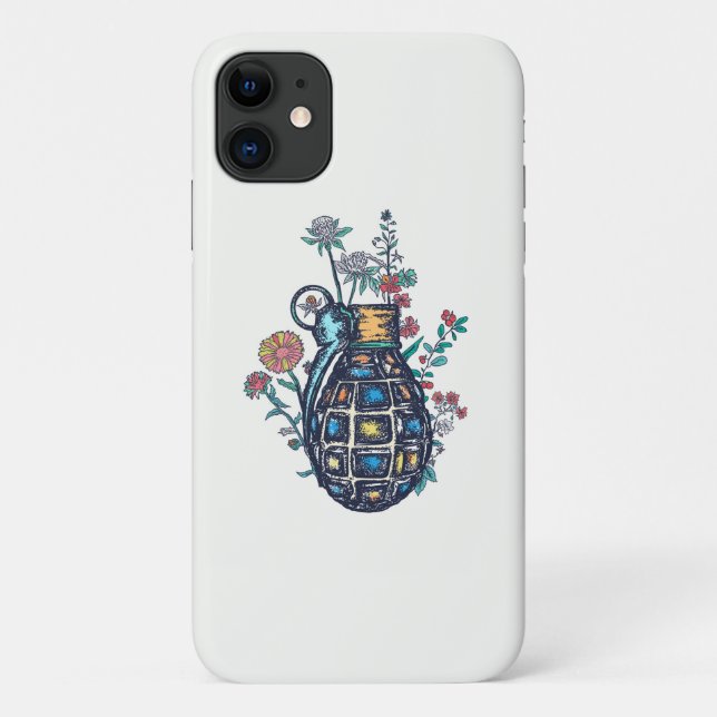 Hand Grenade Vase of Flowers Case-Mate iPhone Case (Back)
