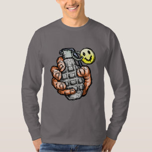 Hand Grenade With Happy Face, Comics Style T-Shirt