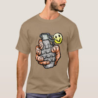 Hand Grenade With Happy Face, Comics Style