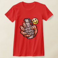 Hand Grenade With Happy Face, Comics Style