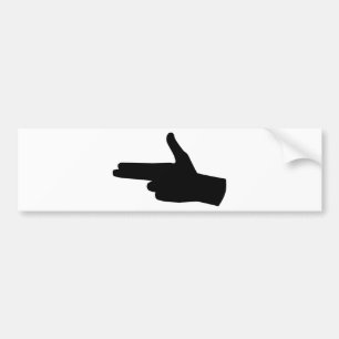 Hand gun symbol bumper sticker