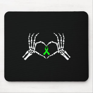 Hand Heart Mental Health Awareness Ribbon Warrior Mouse Pad
