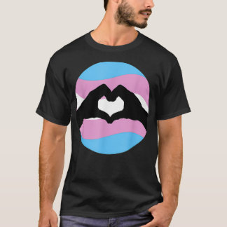 Hand Heart Transgender Pride Flag LGBTQ Cool LGBT  T-Shirt