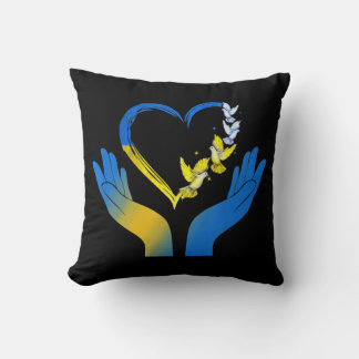 Hand Heart Ukrainian Flag Dove Ukraine Stand With Cushion