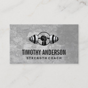 Hand Hold Barbell   Fitness Logo Business Card