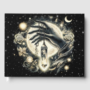 Hand Holding a Crystal under the Moonlight Guest Book
