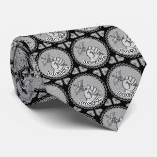 Hand holding caduceus doctor tie