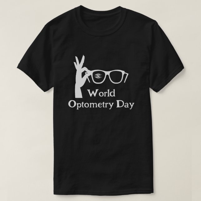 Hand Holding Eyeglasses T-Shirt (Design Front)