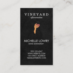 Hand Holding Glass of Wine Business Card