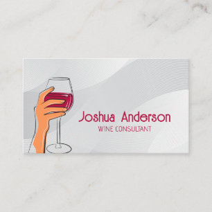 Hand Holding Glass of Wine Business Card