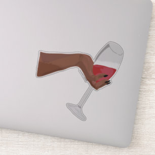 Hand holding glass with red Wine digital art