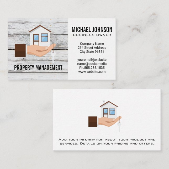 Hand Holding House Logo Business Card (Front/Back)