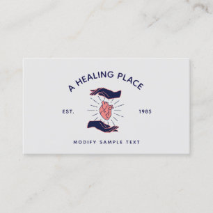Hand Holding Human Heart Holistic Healer Business Card