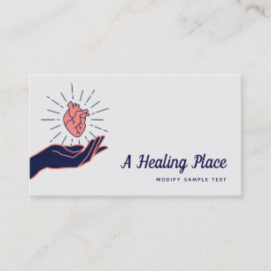 Hand Holding Human Heart Holistic Medicine Business Card