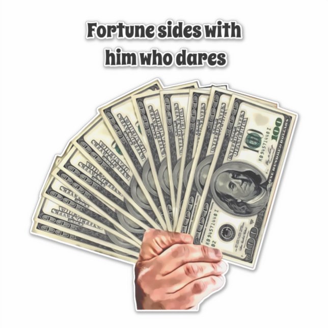 hand holding hundred dollar bills money art (Front)