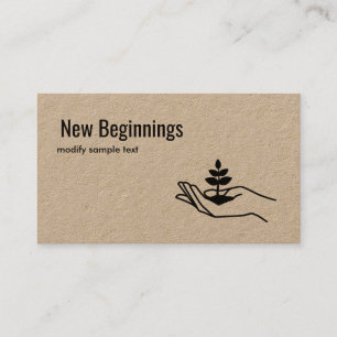 Hand Holding Leaf Plant Nature Logo Business Card