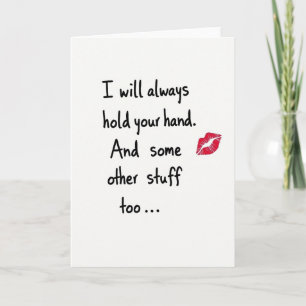 Hand Holding Naughty Fun Card