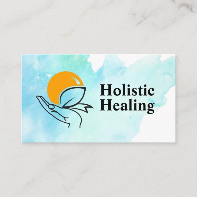 Hand Holding Rising Sun Business Card (Front)